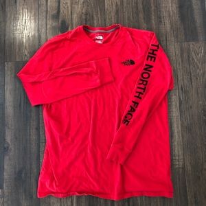 North Face long sleeve red shirt: XXL